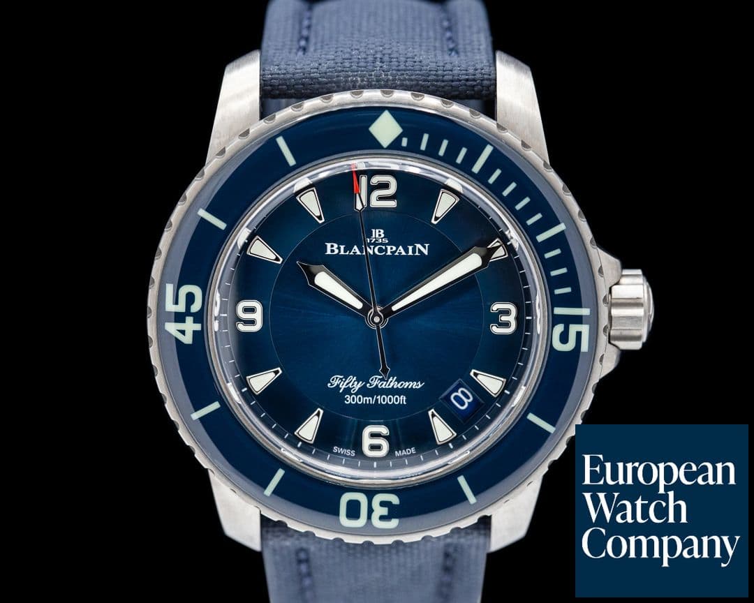 Image of Blancpain Fifty Fathoms Titanium Blue Dial