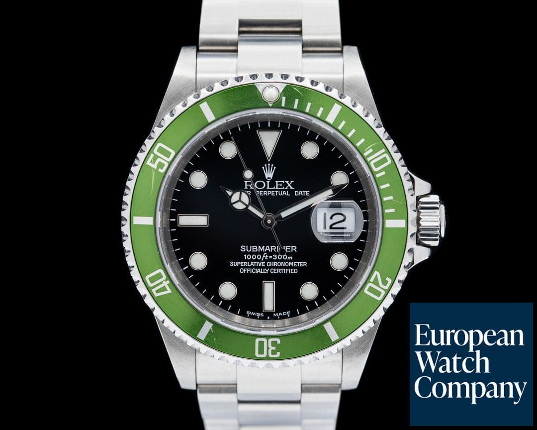 Image of Rolex Submariner 50th Anniversary "Kermit Flat 4" SS Green Bezel Mark 1