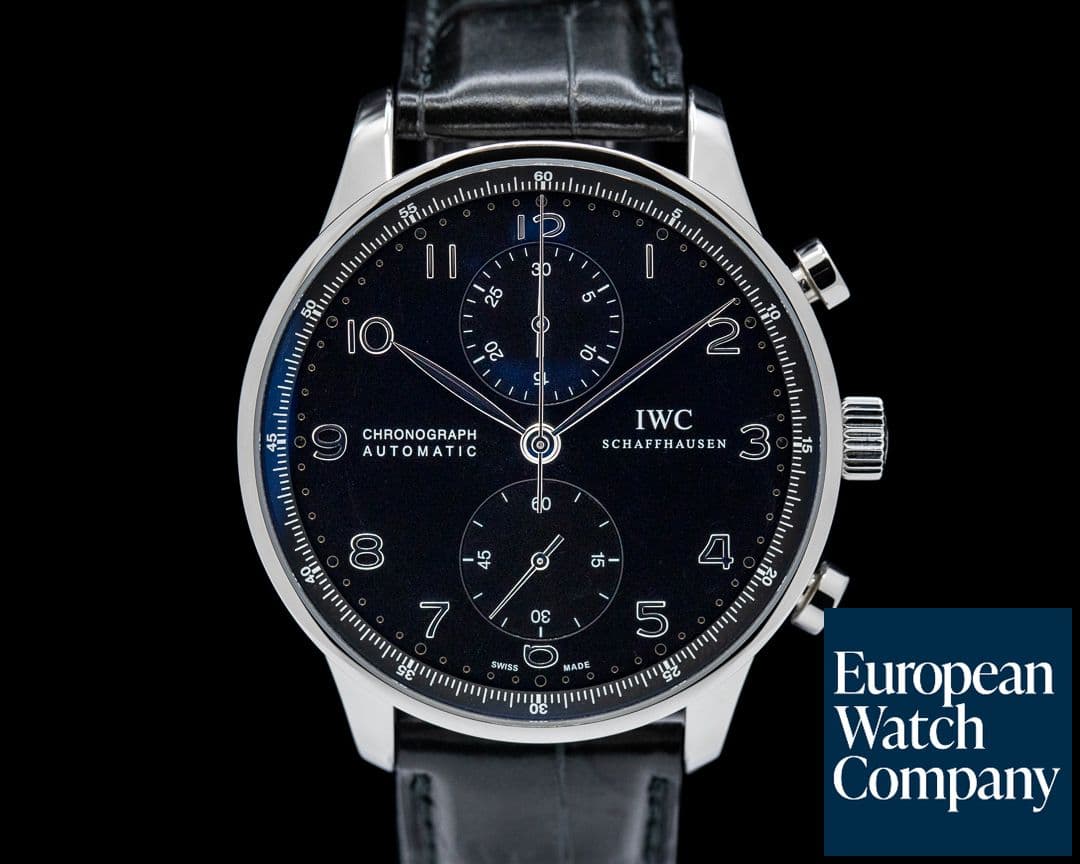 Image of IWC Portuguese Chronograph SS Black Dial