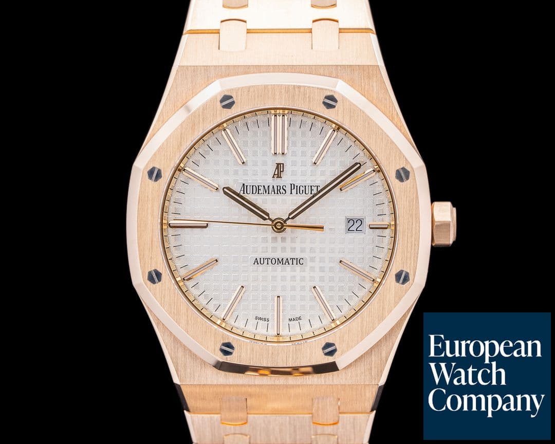 Image of Audemars Piguet Royal Oak 15400OR Jumbo White Dial 18K Rose Gold / Bracelet