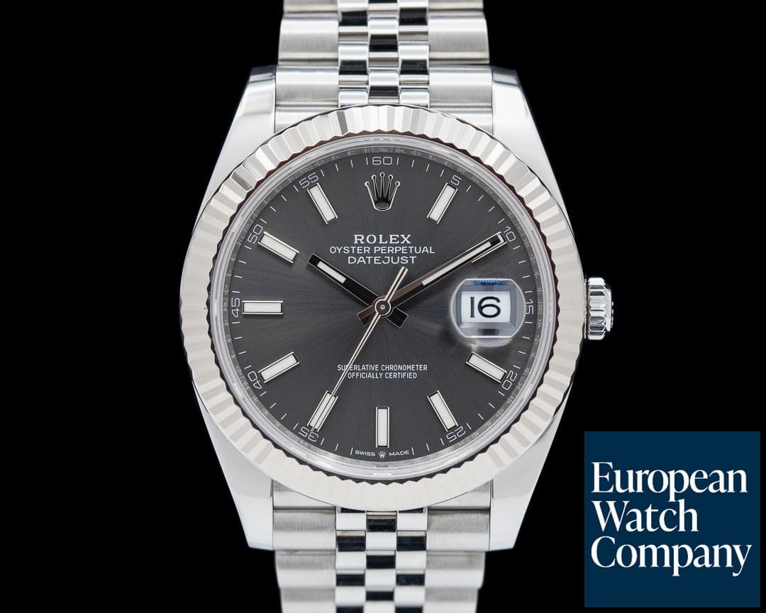 Image of Rolex Datejust 41 Stainless Steel / Dark Rhodium Dial Jubilee