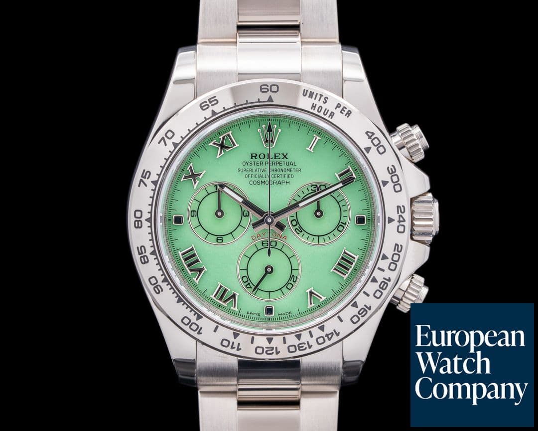 Image of Rolex Daytona 116509 "BEACH" Green Dial 18K White Gold Bracelet RARE
