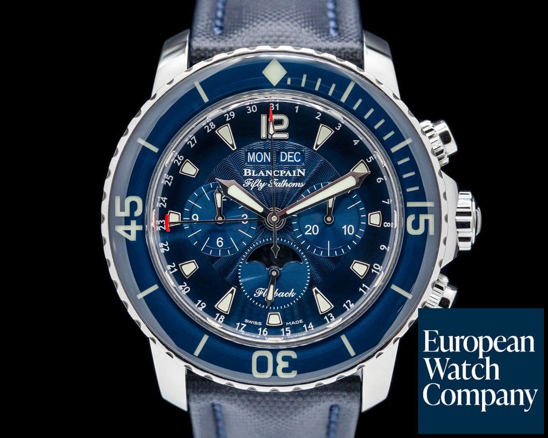 Image of Blancpain Fifty Fathoms Complete Calendar Flyback SS Blue Dial