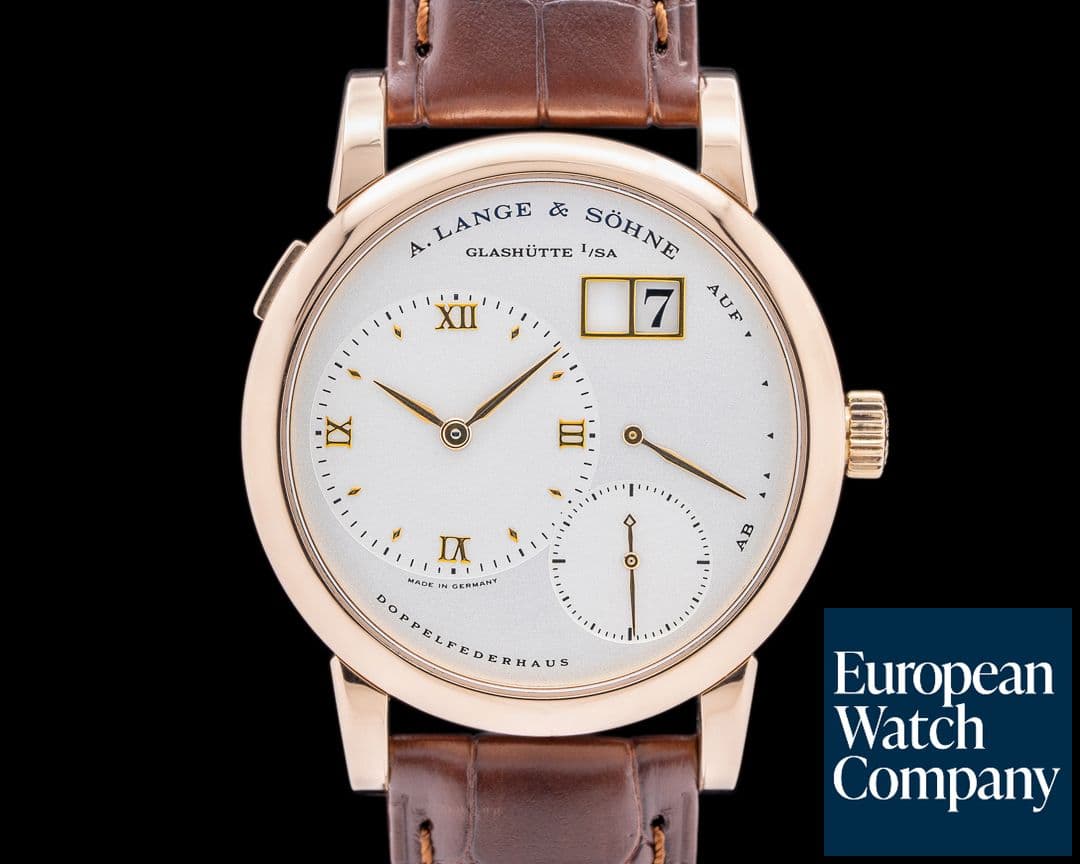 Image of A. Lange and Sohne Lange 1 101.032 18K Rose Gold Silver Dial Early "Sans Serif"