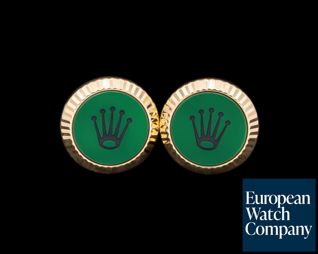 Image of Rolex Cufflinks 18K Yellow Gold / Green Emblem 2024