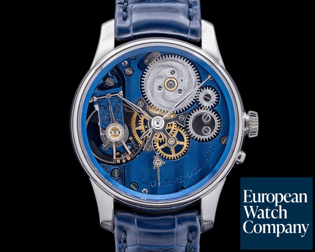 Image of Moritz Grossmann Backpage Platinum / Blue Dial Limited Edition RARE
