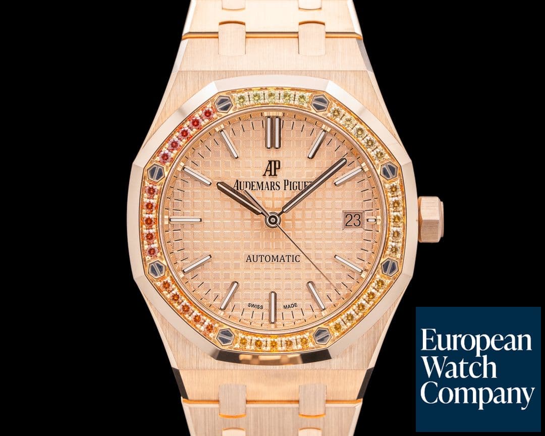 Image of Audemars Piguet Royal Oak 15451OR 37MM 18K Rose Gold Sapphire Bezel