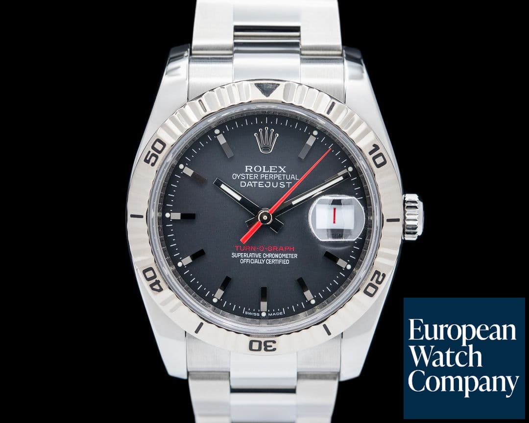 Image of Rolex Datejust Turn-O-Graph 116264 SS Black Dial "Thunderbird"