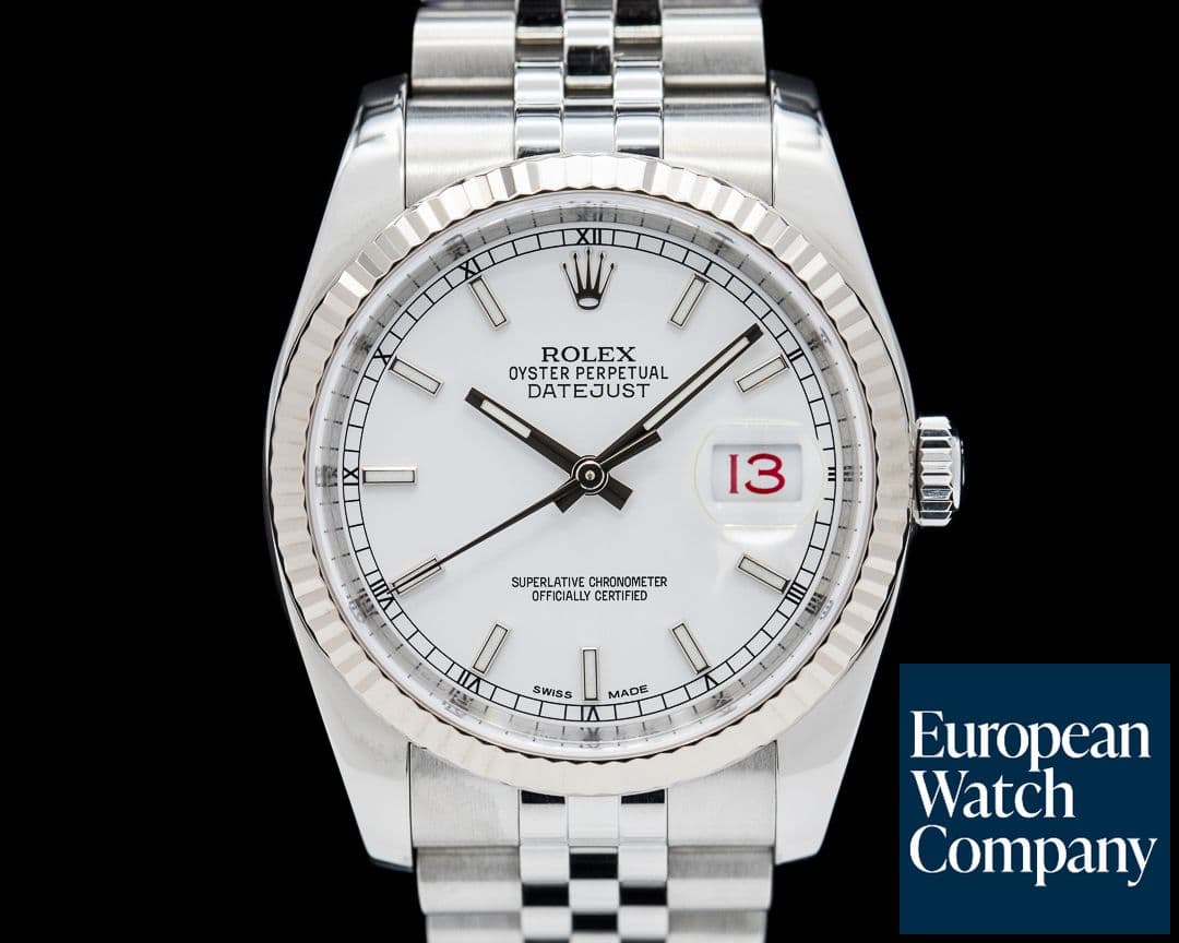 Image of Rolex Datejust SS / White Stick Dial Jubilee
