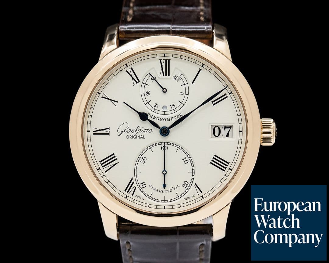 Image of Glashutte Original Senator Chronometer 18K Yellow Gold Silver Dial