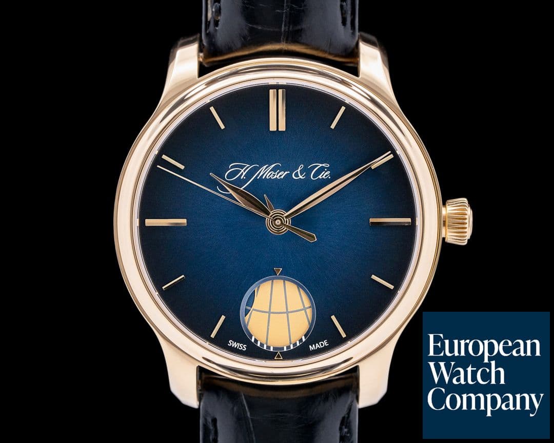 Image of H. Moser and Cie. Endeavour Perpetual Moon 18K Yellow Gold / Blue Dial