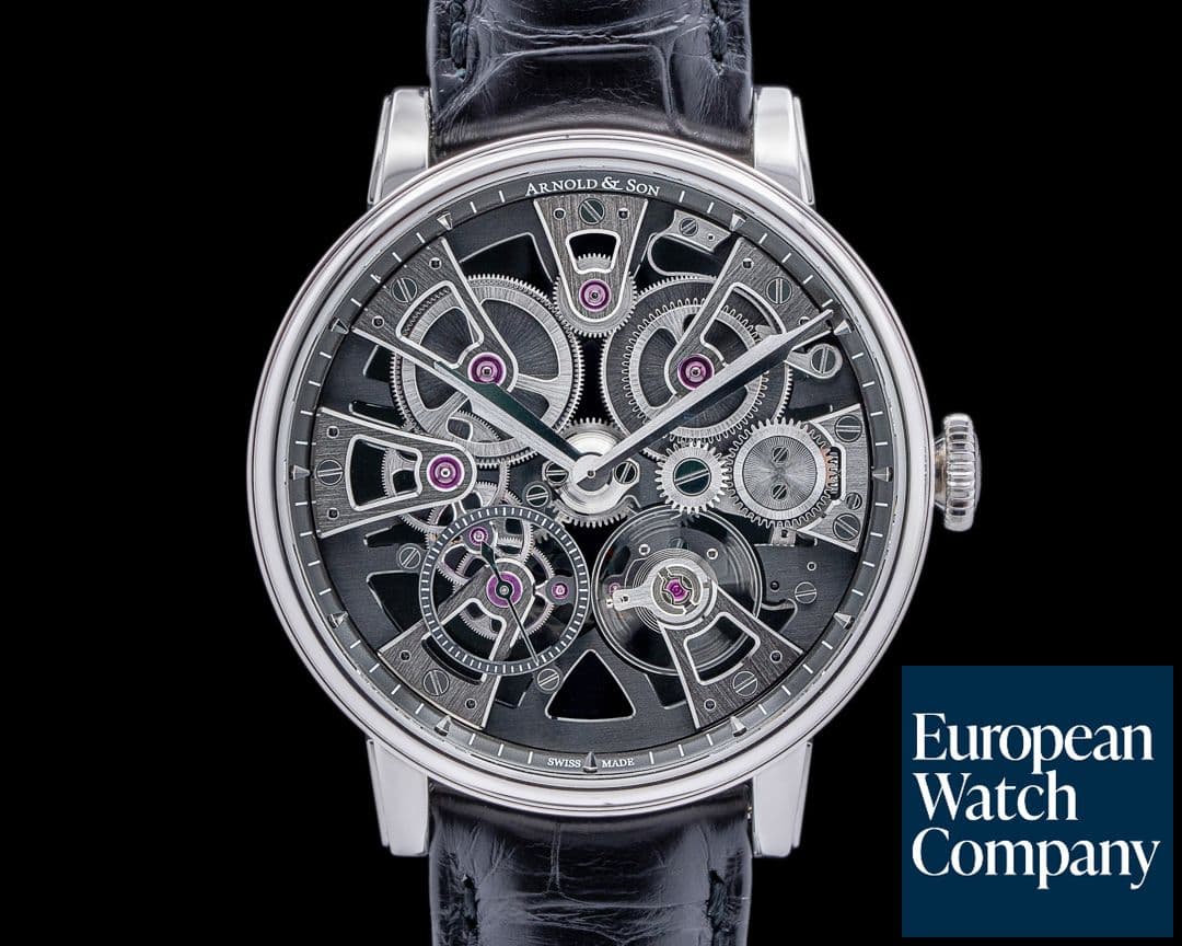 Image of Arnold & Son Nebula 38mm Stainless Steel / Black Skeleton Dial