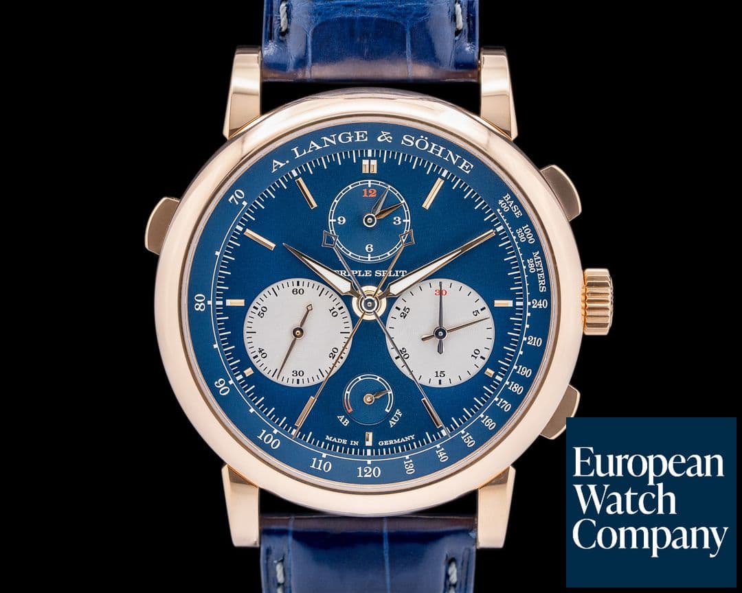 Image of A. Lange and Sohne Triple Split 424.037F Blue Dial 18K Rose Gold