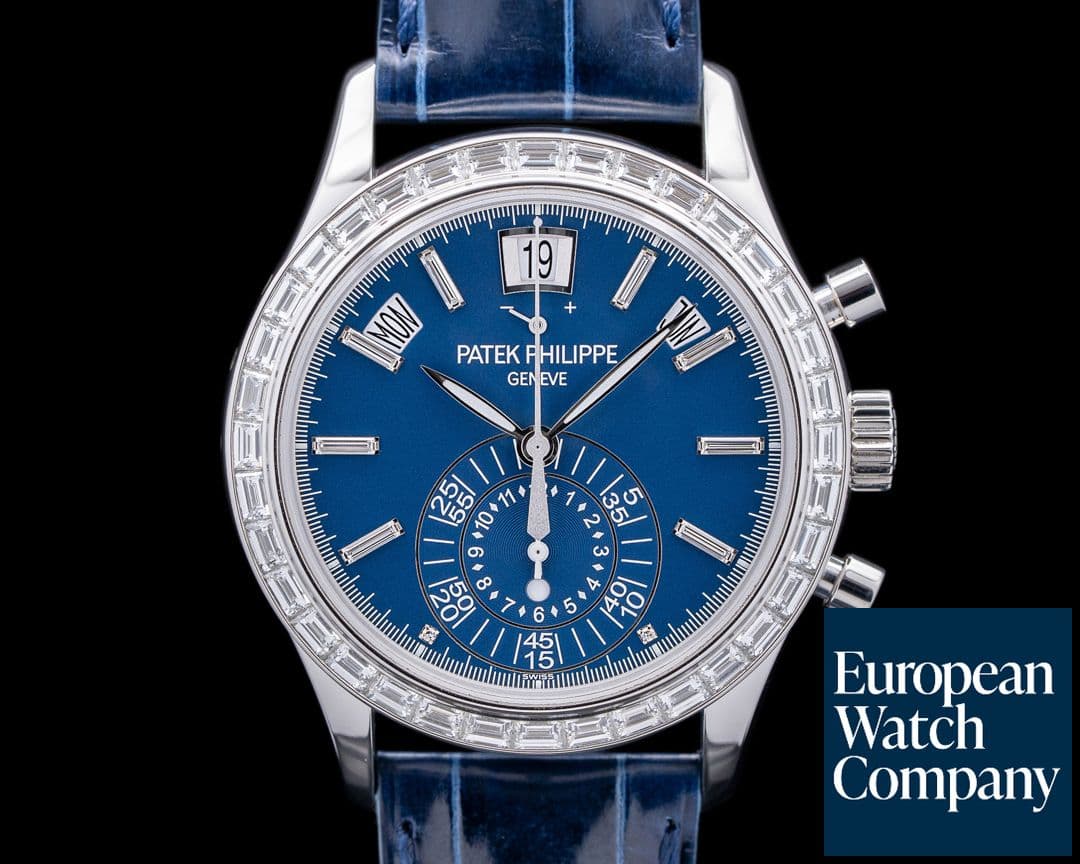 Image of Patek Philippe Annual Calendar 5961P-001 Chronograph Blue Dial Diamonds