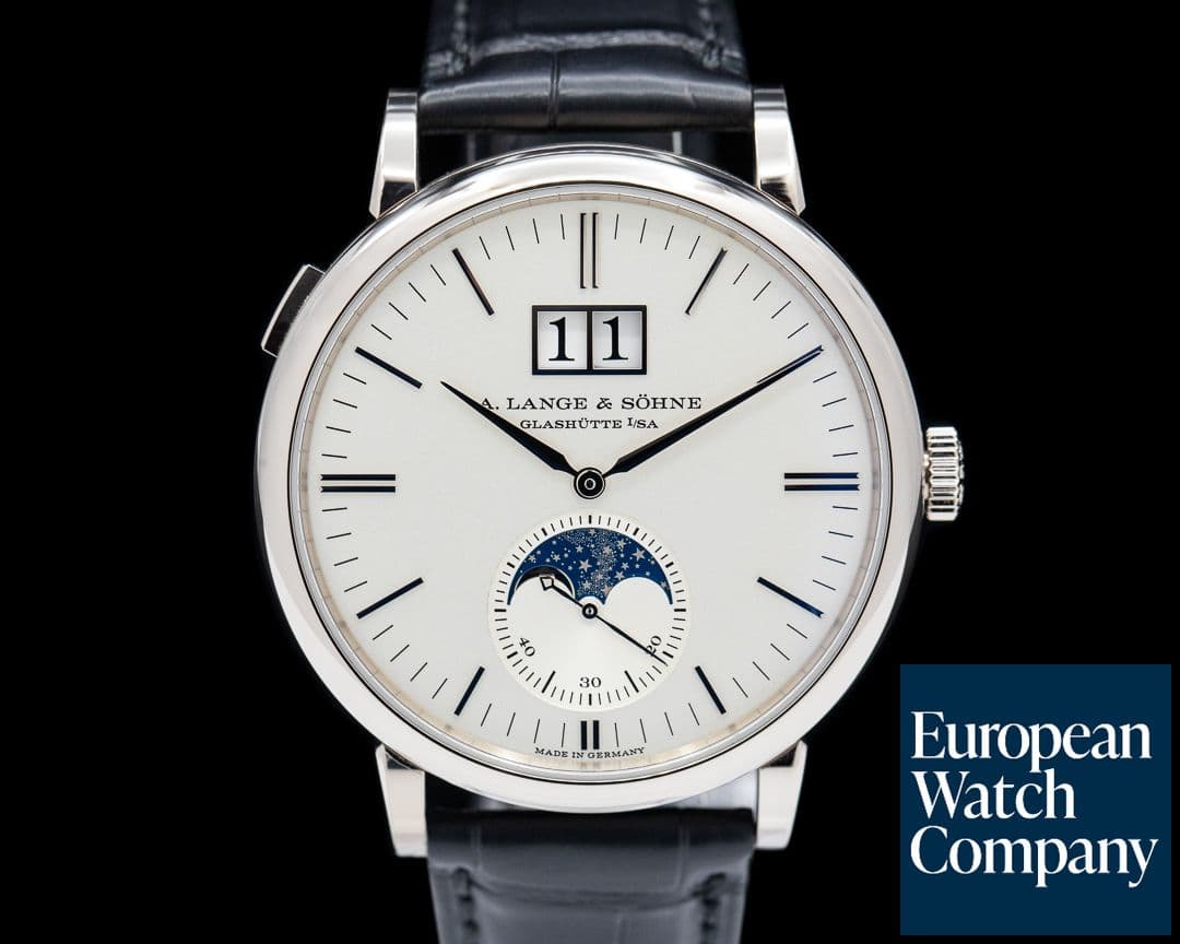 Image of A. Lange and Sohne Saxonia Moon Phase Automatik 18K White Gold