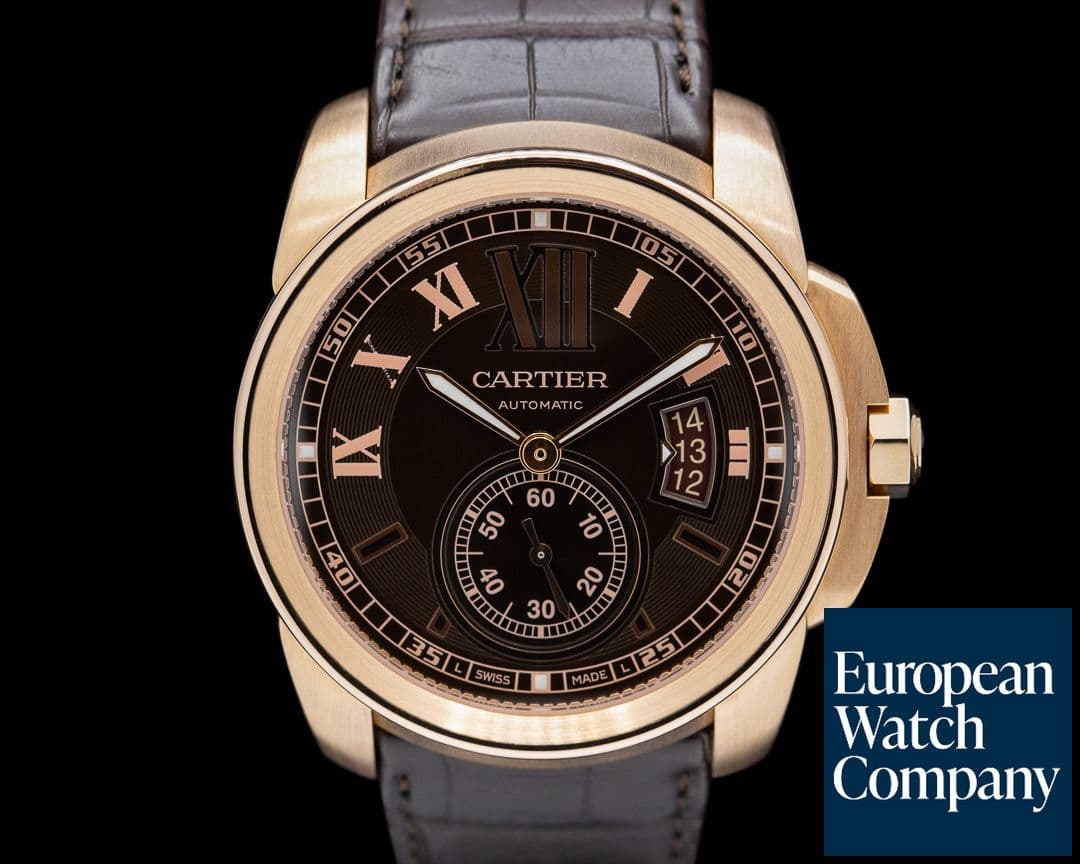 Image of Cartier Calibre De Cartier 18k RG Chocolate Dial