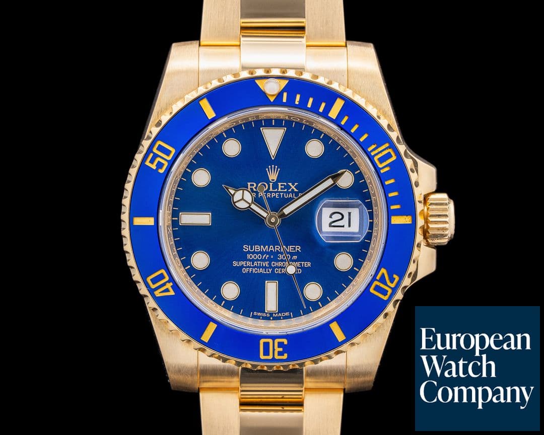 Image of Rolex Submariner Date 116618 18K YG Blue Dial