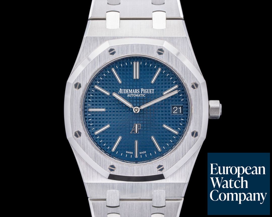 Image of Audemars Piguet Royal Oak 15202ST "Jumbo" Extra Thin Blue Dial SS