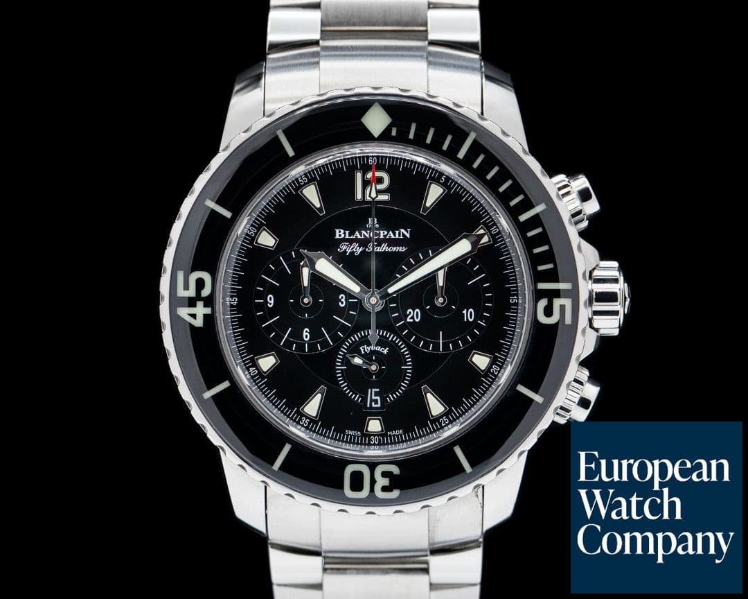 Image of Blancpain Fifty Fathoms Flyback Chronograph Black Dial SS