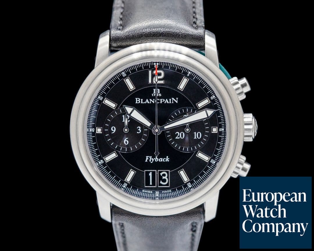 Image of Blancpain Leman Flyback Chronograph Big Date SS Black Dial 40MM