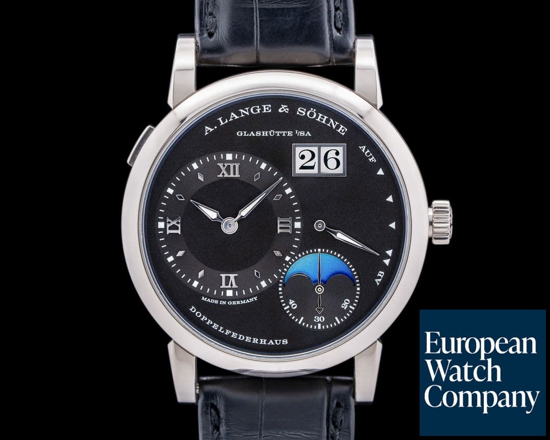 Image of A. Lange and Sohne Lange 1 Moon 192.029 18K White Gold Black Dial