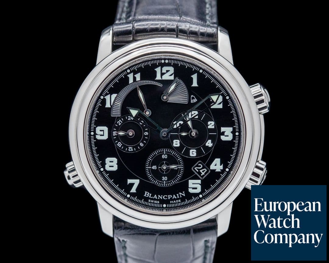 Image of Blancpain Leman Reveil GMT Alarm SS Black Dial
