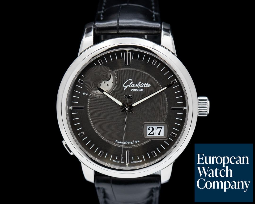Image of Glashutte Original Senator Panorama Date Moon Phase SS Grey Dial