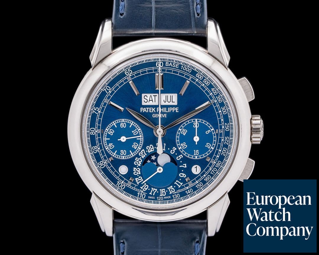 Image of Patek Philippe Perpetual Calendar 5270G-019 Chronograph 18K White Gold Blue Dial