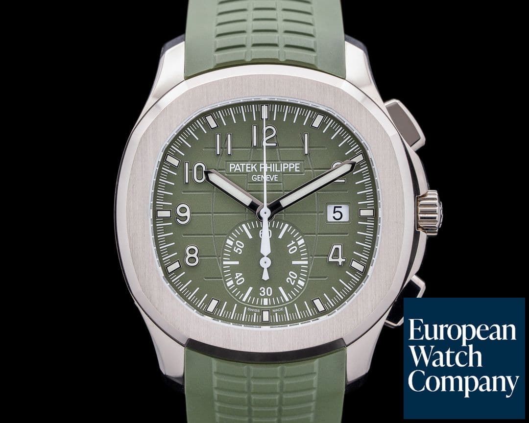 Image of Patek Philippe Aquanaut Chronograph 5968G 18K White Gold Green Dial