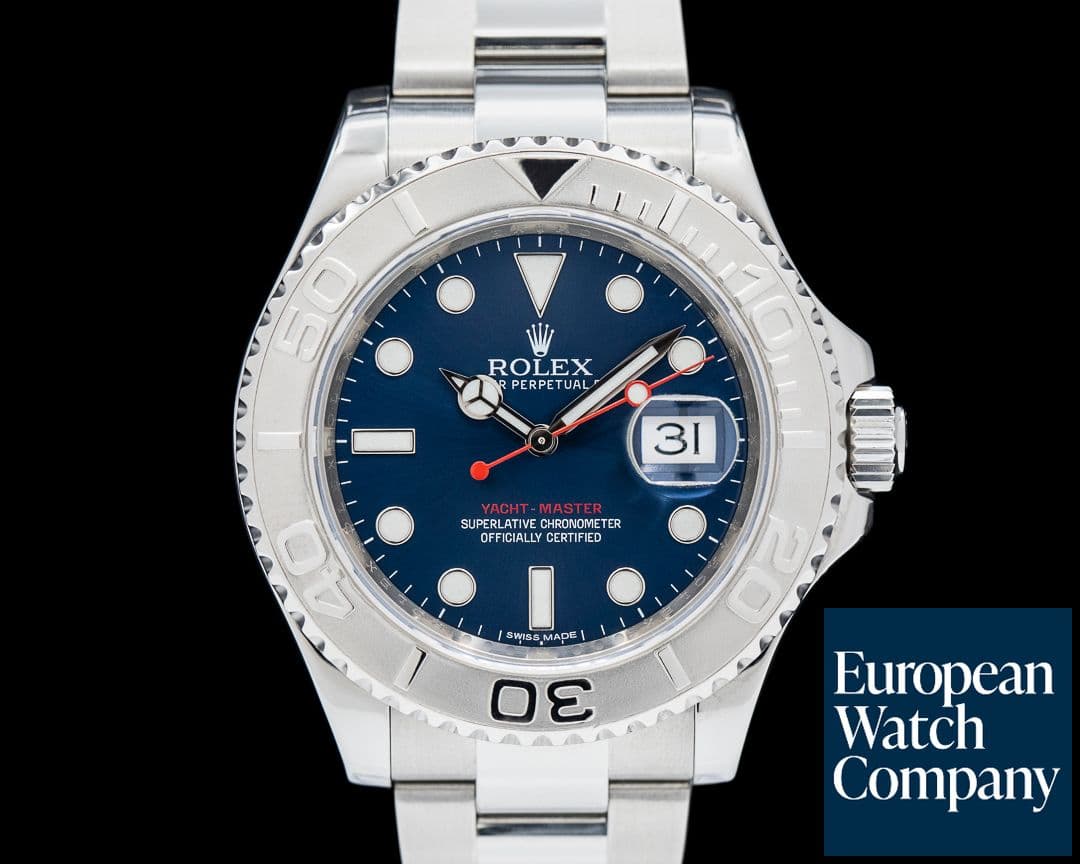 Image of Rolex Yacht Master SS Blue Dial Platinum Bezel