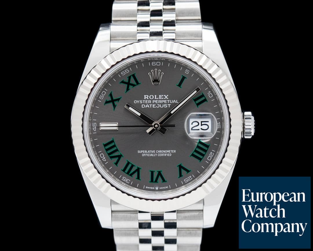 Image of Rolex Datejust 41 Gray Wimbledon Dial SS Jubliee