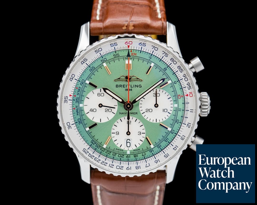 Image of Breitling Navitimer B01 Chronograph 41 SS Green Dial