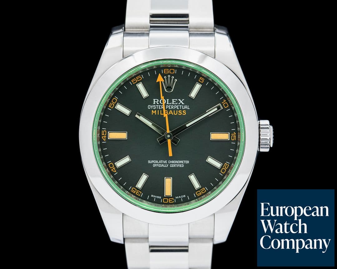 Image of Rolex Milgauss 116400GV Black Dial Green Crystal