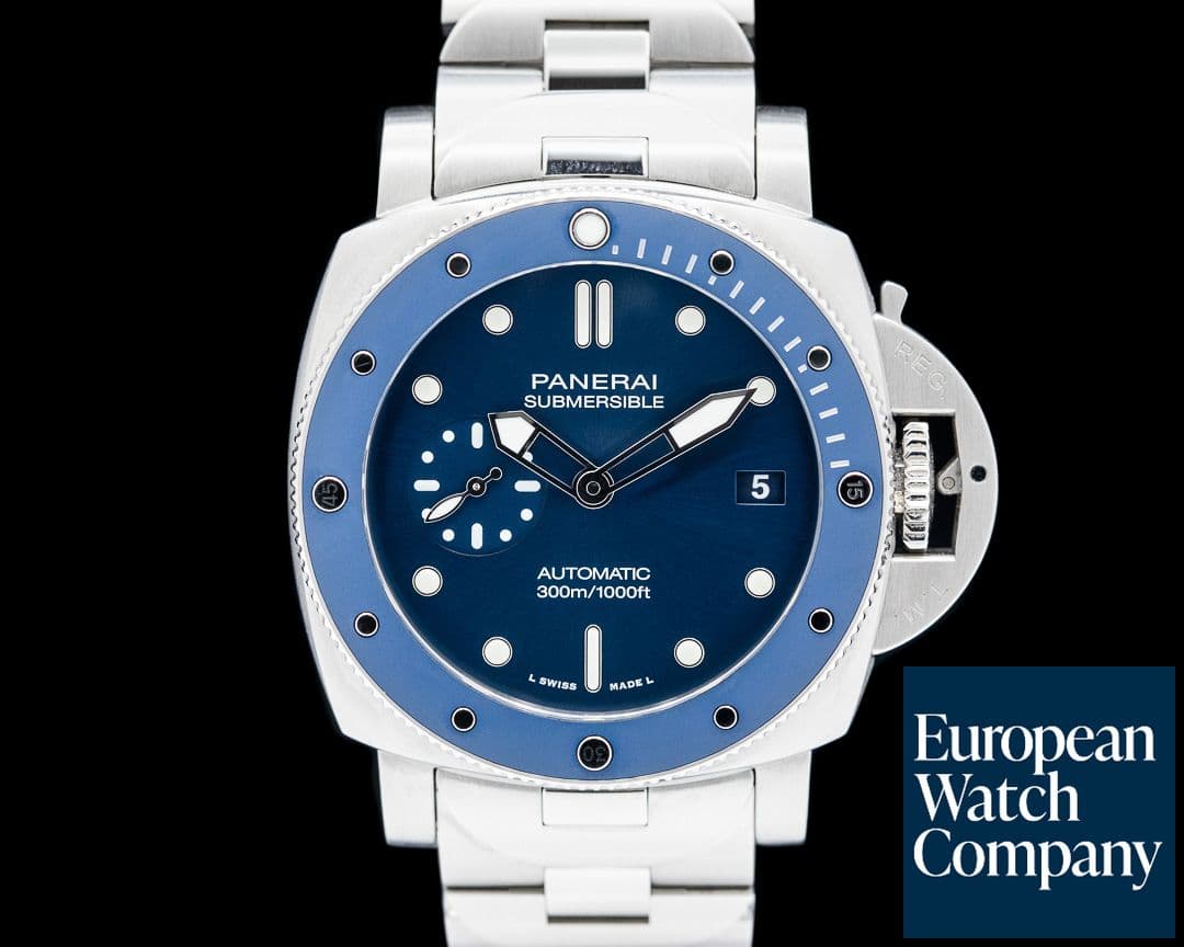 Image of Panerai Submersible 42 SS "Blue Notte" Dial