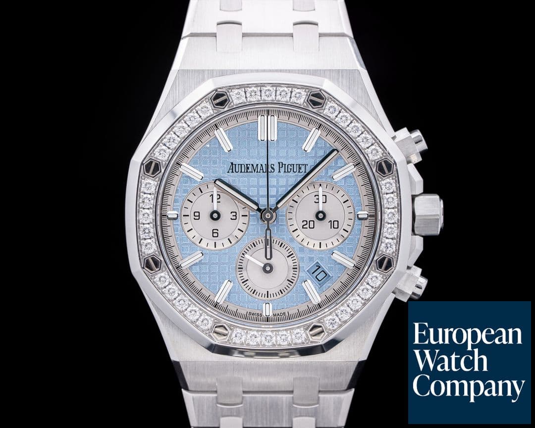Image of Audemars Piguet Royal Oak 26715ST Chronograph Ice Blue Dial Diamonds