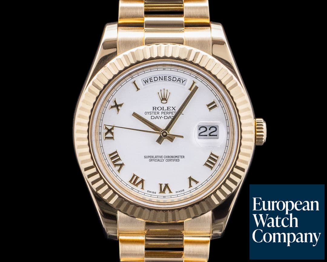 Image of Rolex Day Date II President 18K Yellow Gold White Roman Dial
