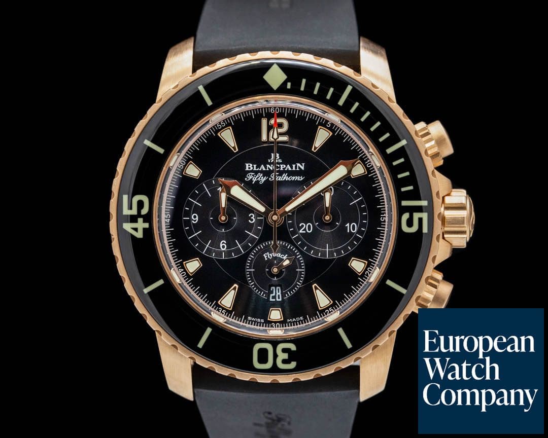 Image of Blancpain Fifty Fathoms Flyback Chronograph Black Dial 18K RG 2024