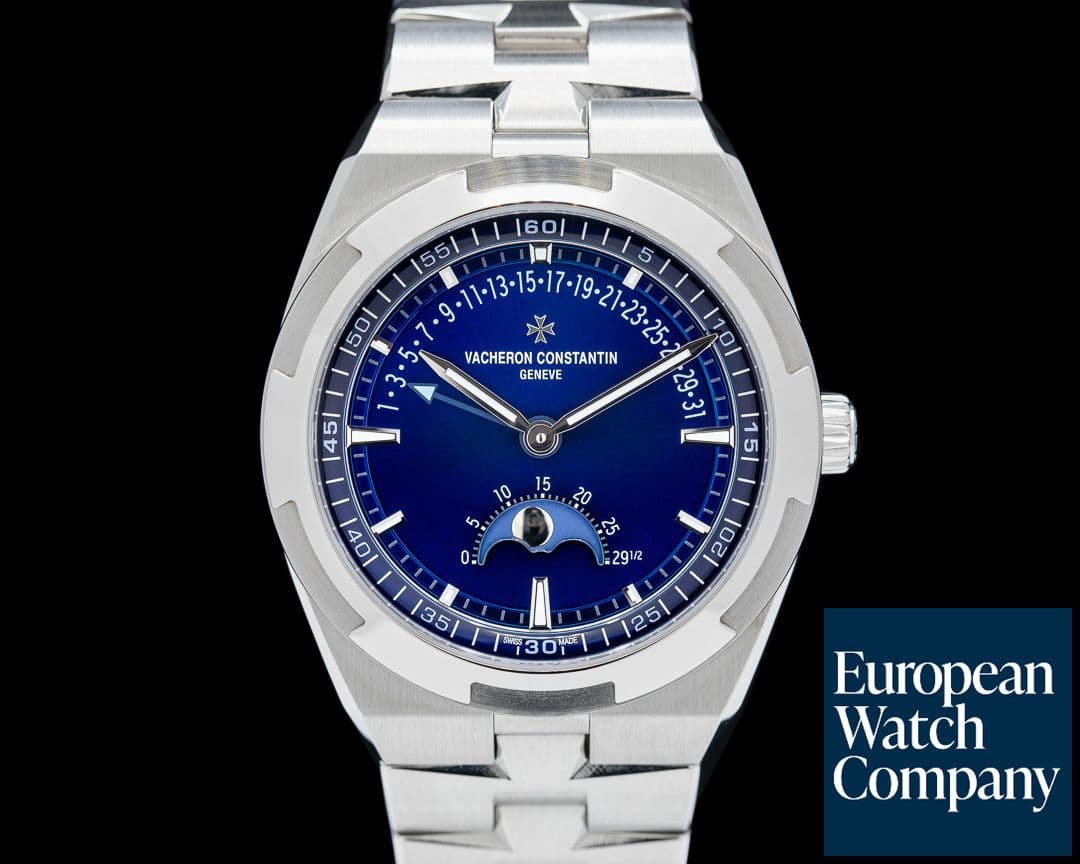 Image of Vacheron Constantin Overseas Moonphase Retrograde Date SS Blue Dial