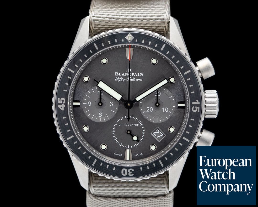 Image of Blancpain Fifty Fathoms Bathyscaphe Flyback Chronograph Ti Anthracite Dial