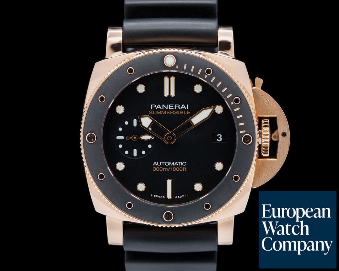 Image of Panerai Luminor Submersible 42 "Goldtech" Black Dial