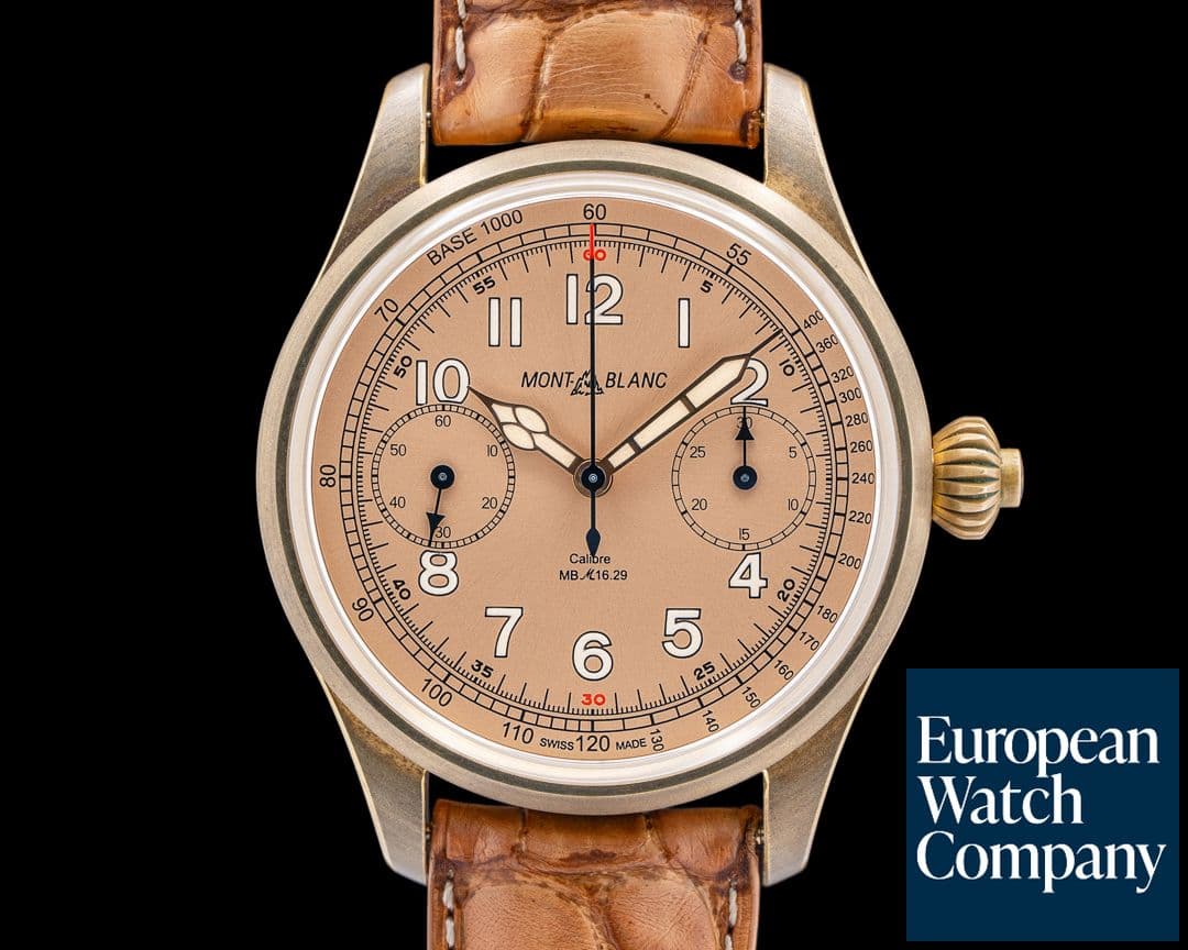 Image of Montblanc 1858 Monopusher Chronograph Bronze Salmon Dial LIMITED