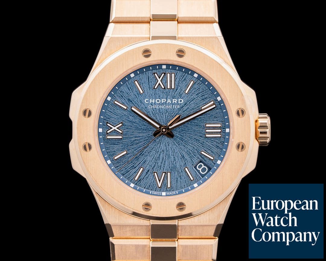 Image of Chopard Alpine Eagle 41 18K Rose Gold Blue Dial