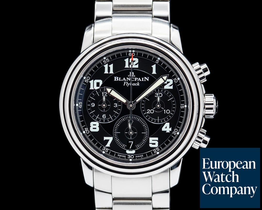 Image of Blancpain Leman Flyback Chronograph Black Dial SS