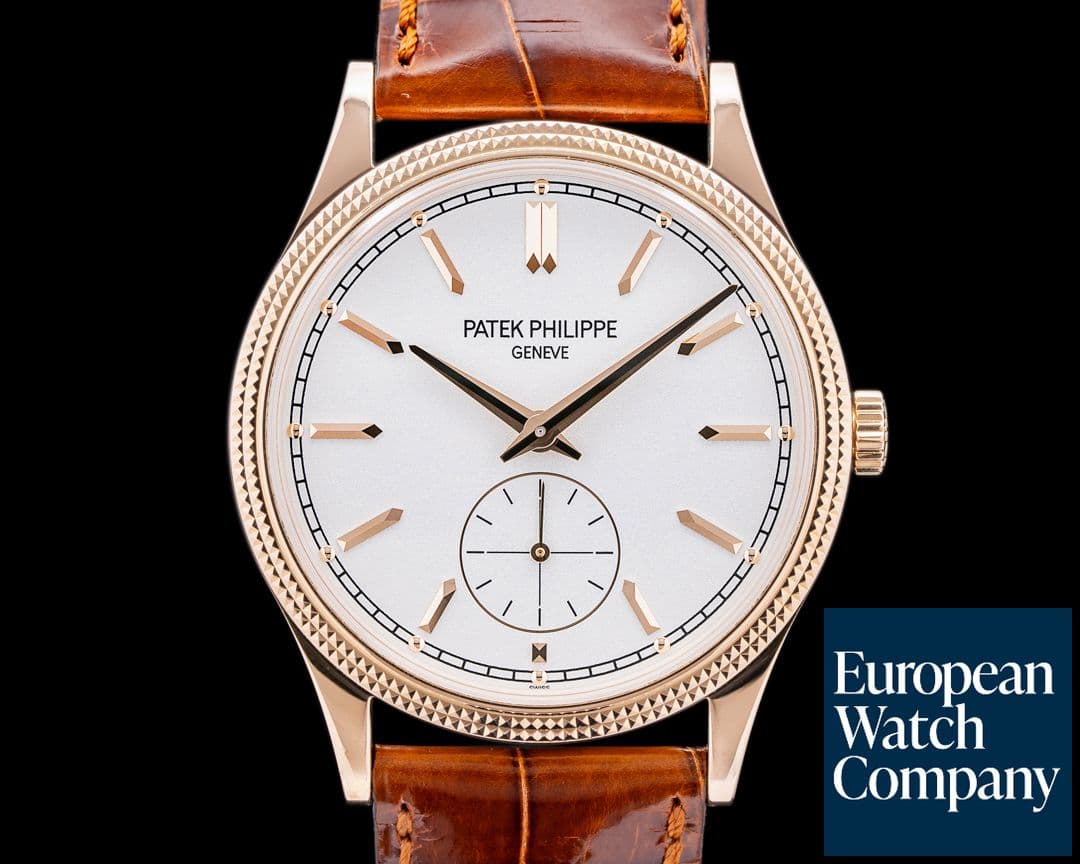 Image of Patek Philippe Calatrava 6119R Clous de Paris 18K Rose Gold Silver Dial