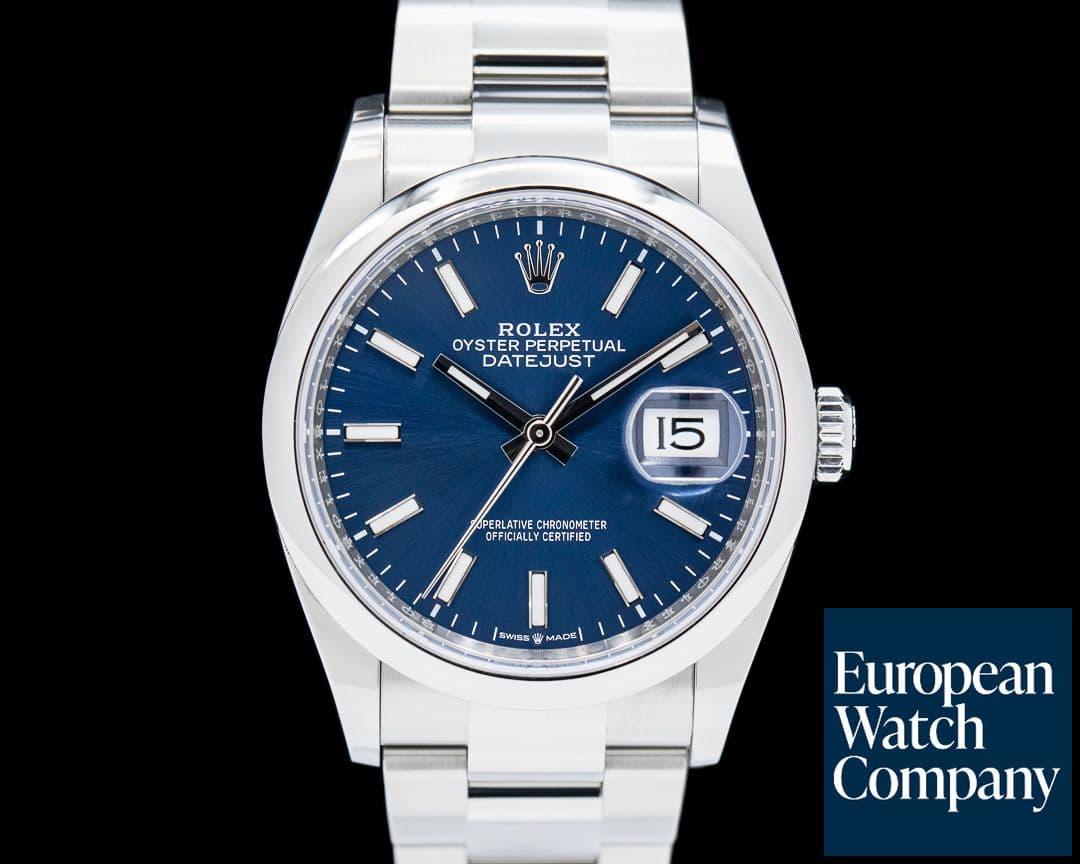 Image of Rolex Datejust 36 126200 SS Blue Stick Dial 2024