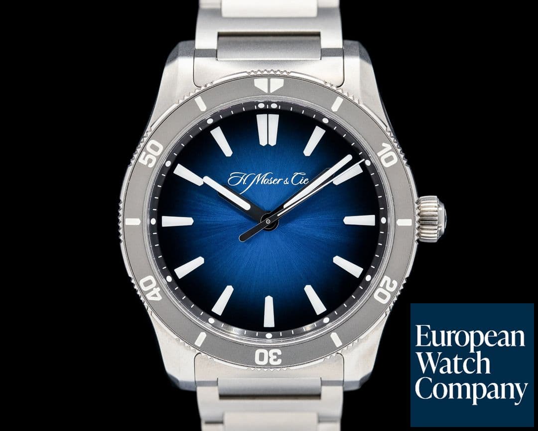 Image of H. Moser and Cie. Pioneer Center Seconds Titanium Funky Blue Dial LIMITED