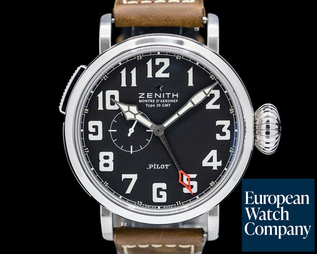 Image of Zenith Pilot Type 20 GMT SS Black Dial