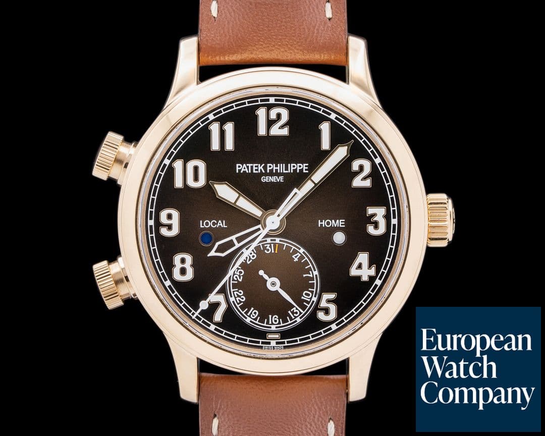 Image of Patek Philippe Mid Size 7234R Calatrava Pilot Travel Time 18K Rose Gold