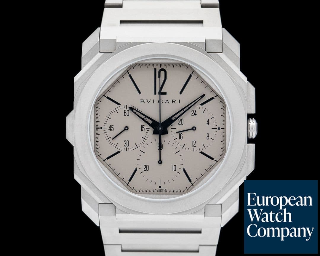 Image of Bulgari Octo Finissimo Chronograph GMT Titanium Gray Dial