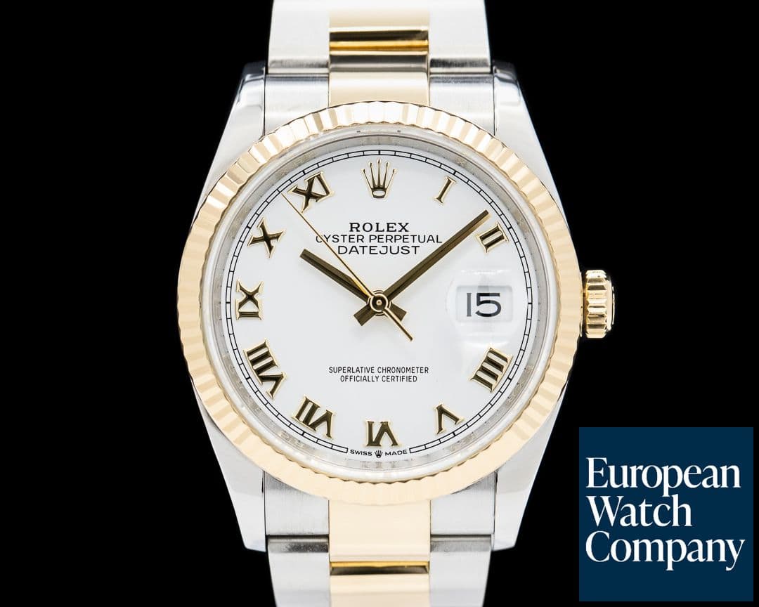 Image of Rolex Datejust 18K Yellow Gold / SS White Roman Dial